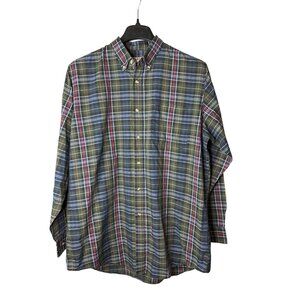 McGregor Classic Mens Button Down Shirt Size XLT Plaid Multicolor Vintage